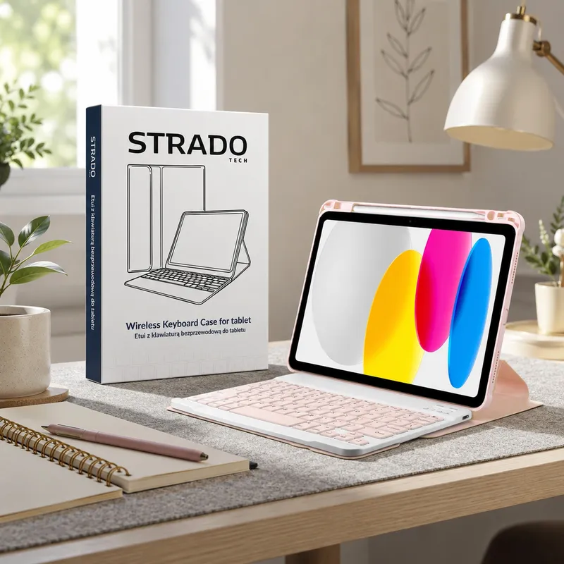 Etui 360 I Klawiatura Do IPad 10.9 2022 Gen. 10 11 2025 - Różowy