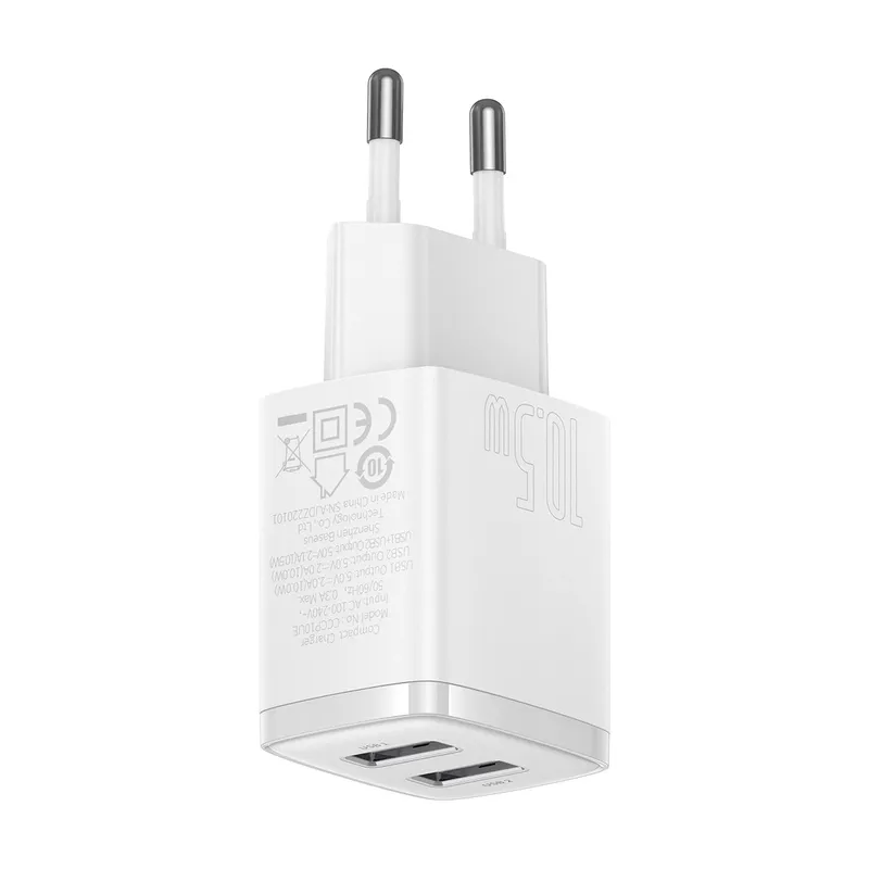 BASEUS Compact Ładowarka Sieciowa 2X USB 10.5W