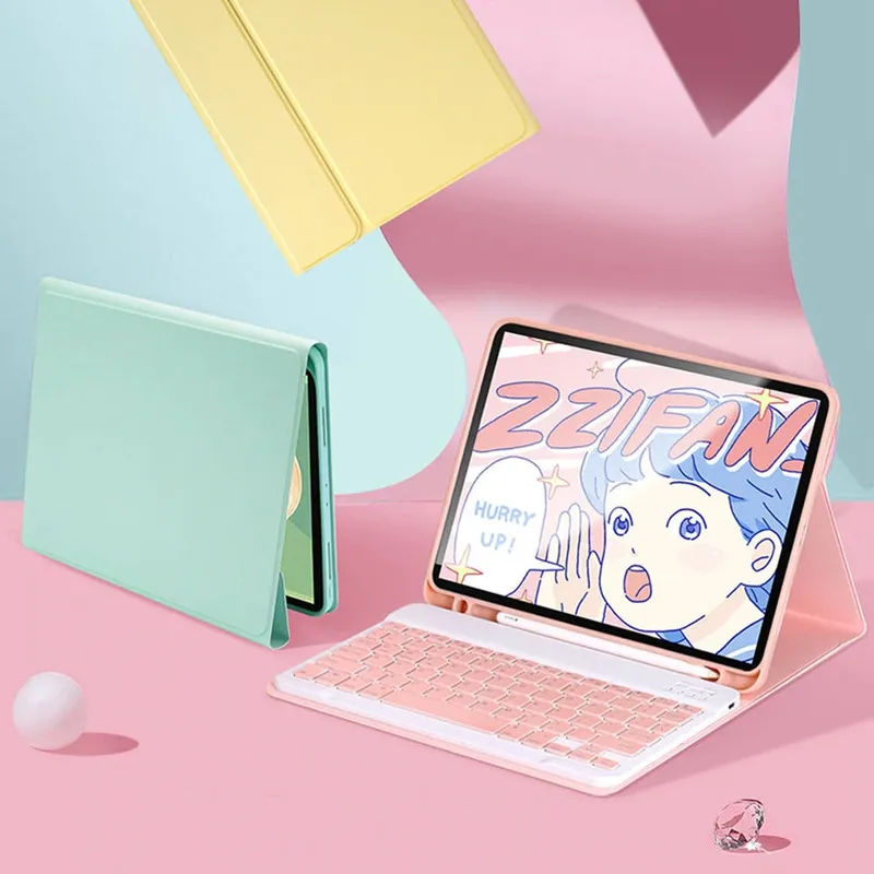 Etui Z Klawiaturą Bluetooth Do Galaxy Tab S6 Lite 10 - Różowe
