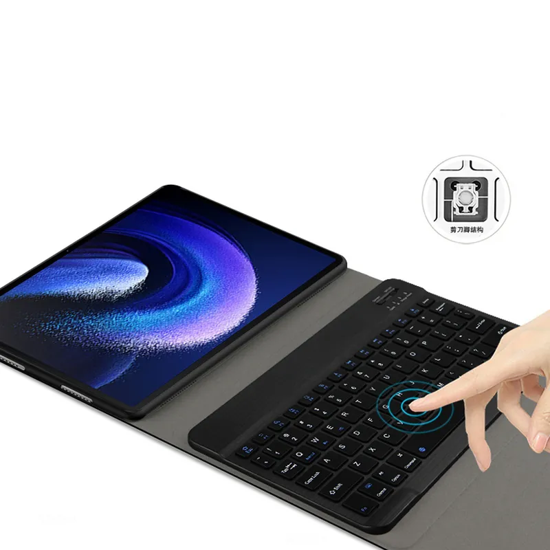 Etui Do Lenovo Tab P12 TB-370 Z Klawiaturą Bluetooth - Czarne