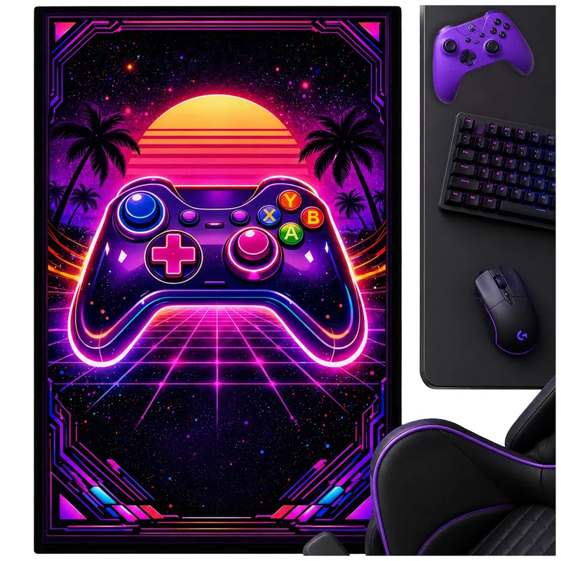 Dywan Gamingowy Mata Pod Fotel Antypoślizgowy 170x120 - Retro Pad 150x100 cm