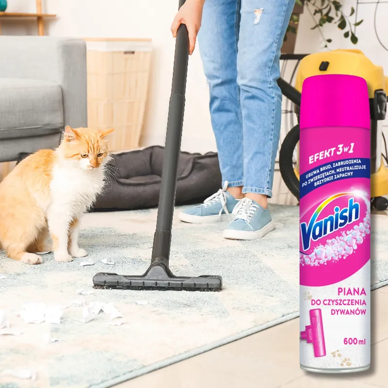 VANISH 3IN1 Action Pianka Odplamiacz Do Dywanów Wykładzin Tapicerki 600ml
