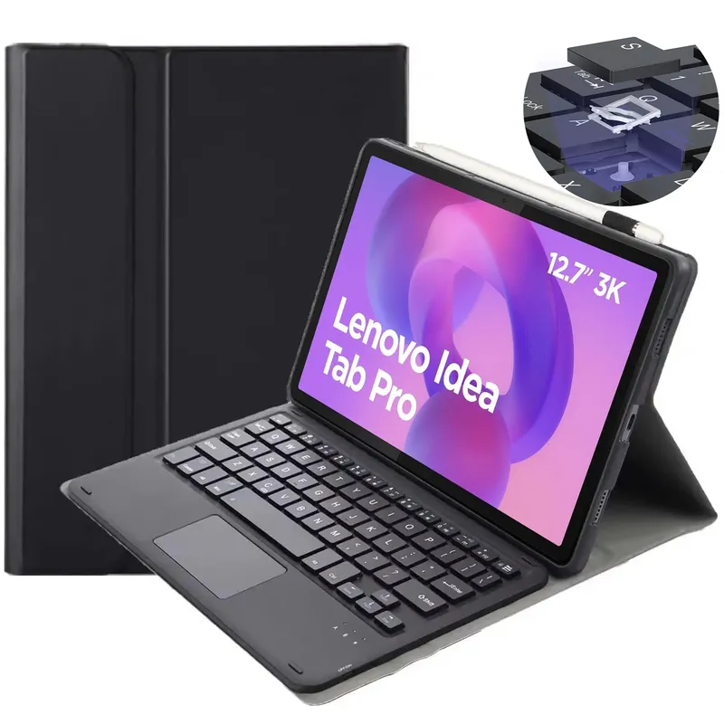 Etui Do Lenovo Idea Tab Pro 12.7 Z Klawiaturą Bluetooth - Czarne