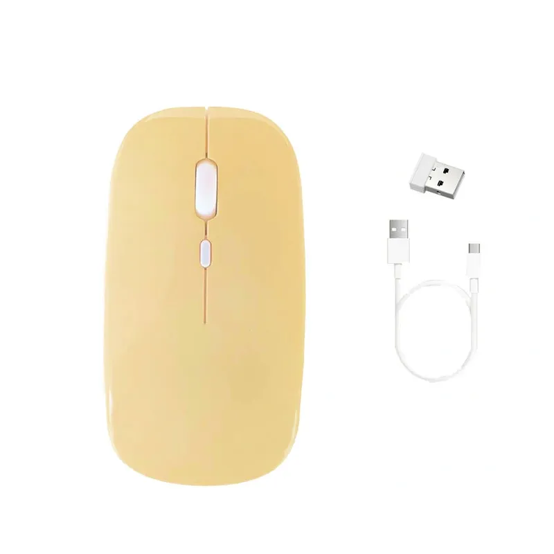Myszka Bezprzewodowa Bluetooth 2.4G Sensor Optyczny - Żółta
