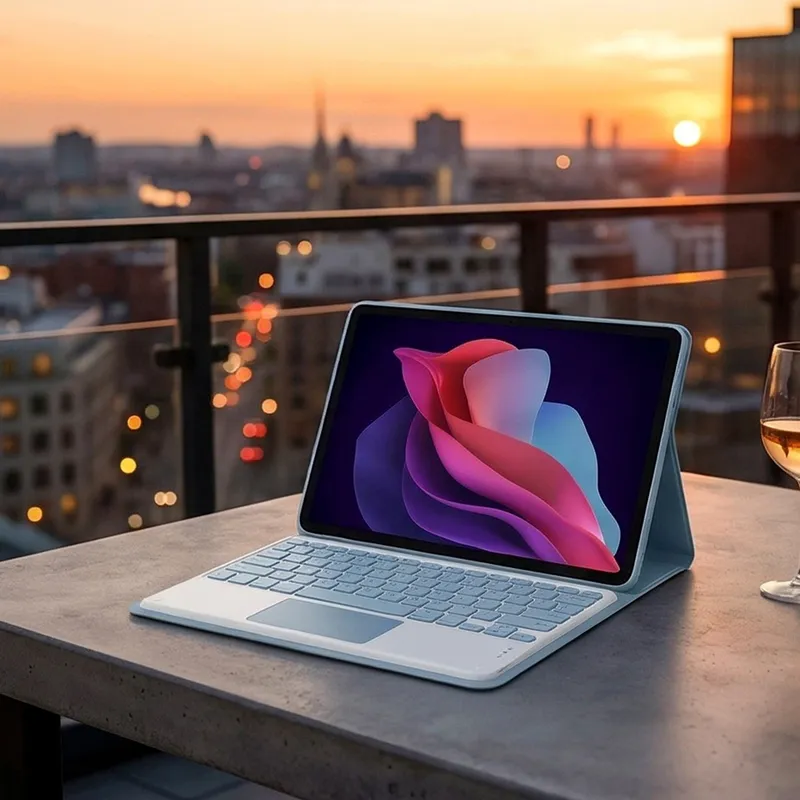 Etui Z Klawiaturą Touch Lenovo Tab 10.1 2025 TB311FU TB311XU - Niebieski