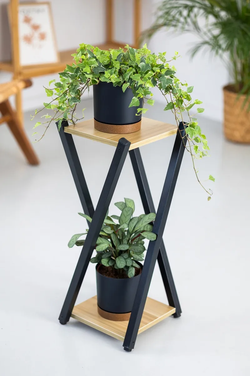 Kwietnik Stojący Nexus 2 Poziomy 65 cm - Czarny
