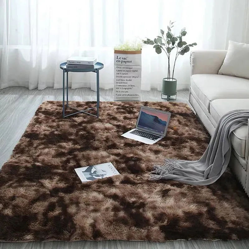 Dywan Shaggy Ombre 300x200 cm Miękki Do Salonu - Brązowy