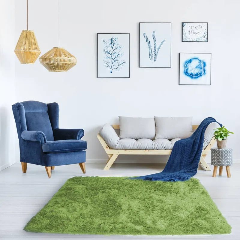 Dywan Shaggy 120x60 cm Miękki Puszysty Do Salonu I Sypialni - Zielony