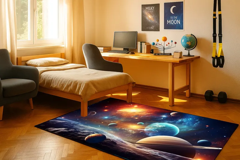 Dywan Gamingowy 3D Kosmos 170x120 Nowoczesny Wzór - Kosmos 170x120 cm