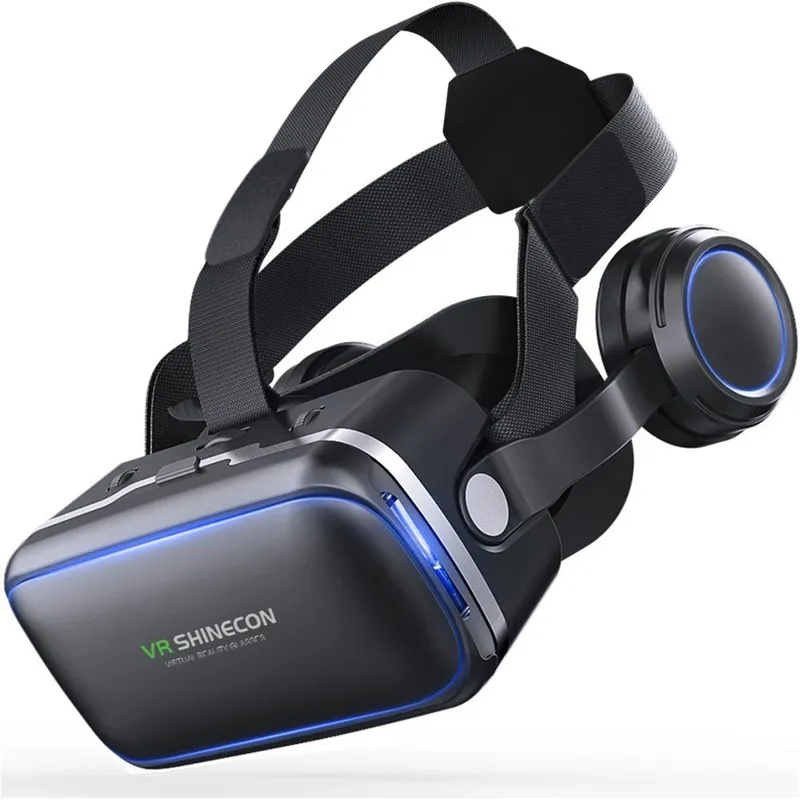 Okulary Gogle 3D VR Shinecon 10 Do Telefonu Wbudowane Słuchawki - Czarny