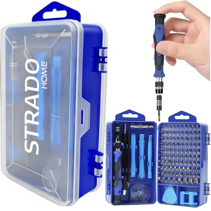 Zestaw Precyzyjnych Śrubokrętów 115w1 Wkrętaki Bity Torx - Niebieski