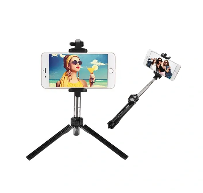 Selfie Stick Statyw 2w1 Bluetooth Uchwyt Monopod - Czarny