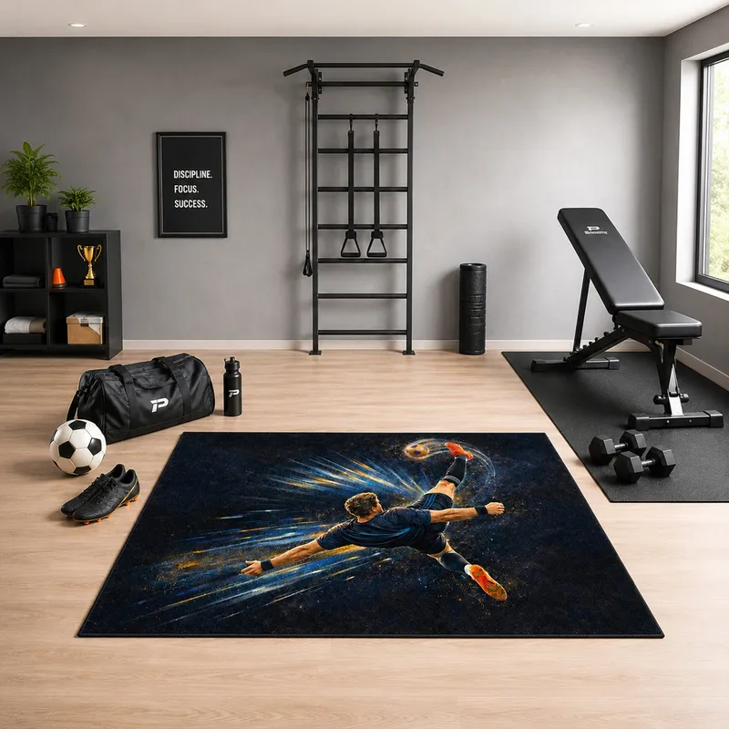 Dywan Gamingowy Mata Pod Fotel OverHeadKick 170x120 cm - Czarny 150x100 cm