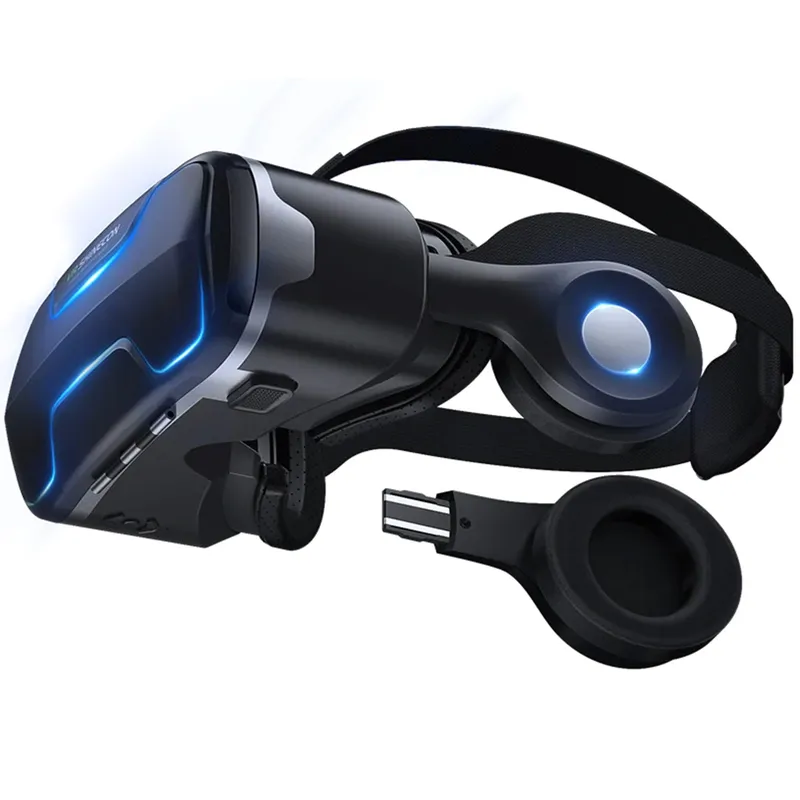 Okulary Gogle 3D VR Shinecon G02ED Do Telefonu Wbudowane Słuchawki - Czarny