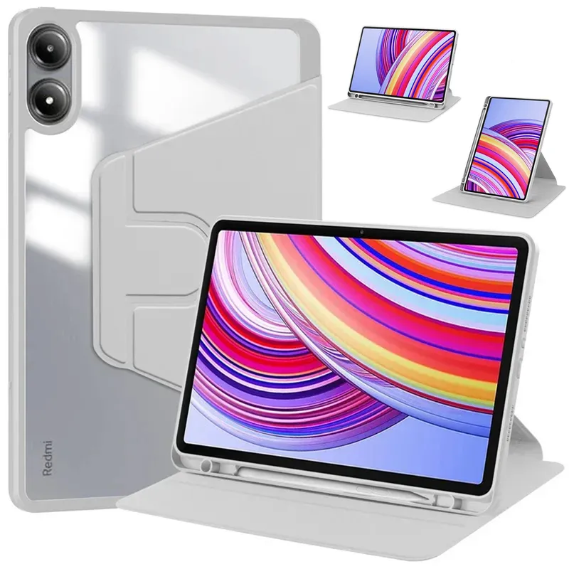 Etui Obrotowe Crystal Pencil Do XIAOMI Redmi Pad Pro 12.1 2024 - Szary