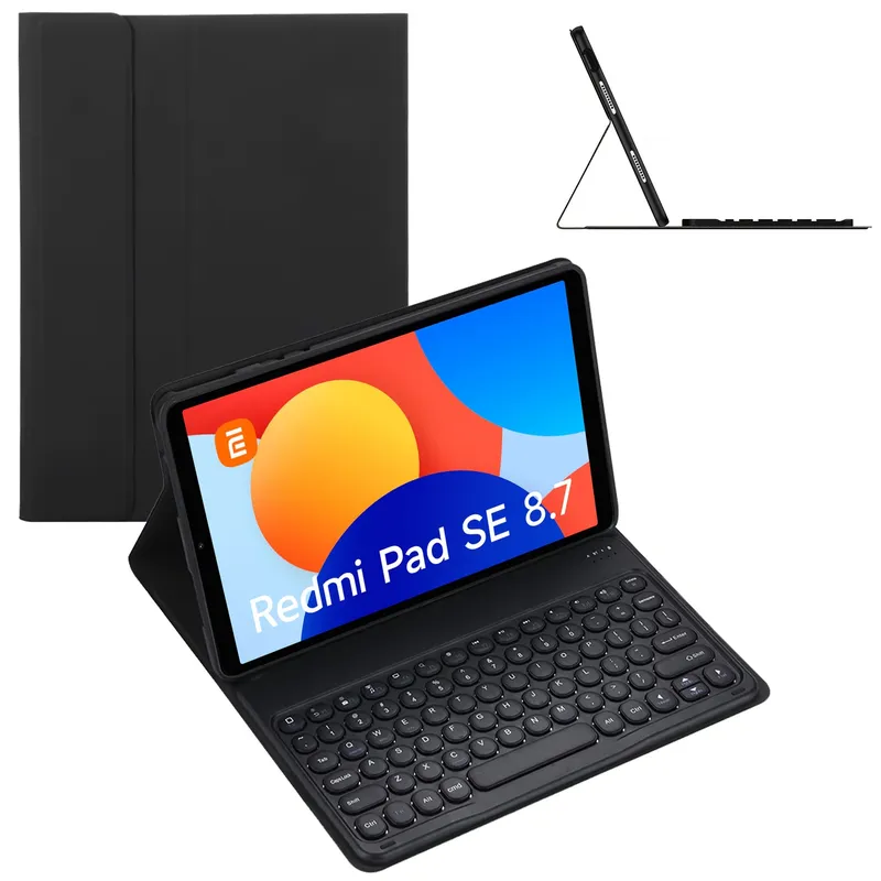 Etui Do XIAOMI Redmi Pad SE 8.7 Z Klawiaturą Bluetooth - Czarne