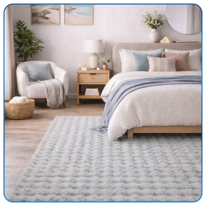 Dywan Rabbit Bubble 150x80 cm Do Salonu I Sypialni - Srebrny