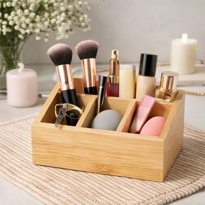 Organizer Na Kosmetyki Bambusowy 23x9x8 5 cm Na Pędzle Akcesoria