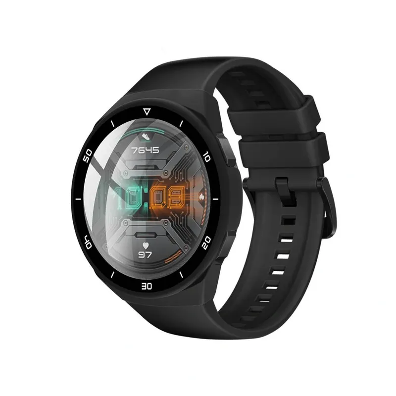 Etui Do Huawei Watch GT 2E Z Szkłem Hartowanym 2w1 - Czarne