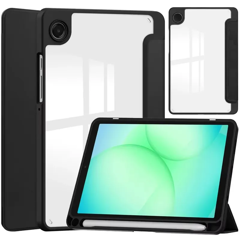 Etui Clear Pencil Galaxy Tab A11 X135/X133 A9 SM-X110/X115 - Czarne