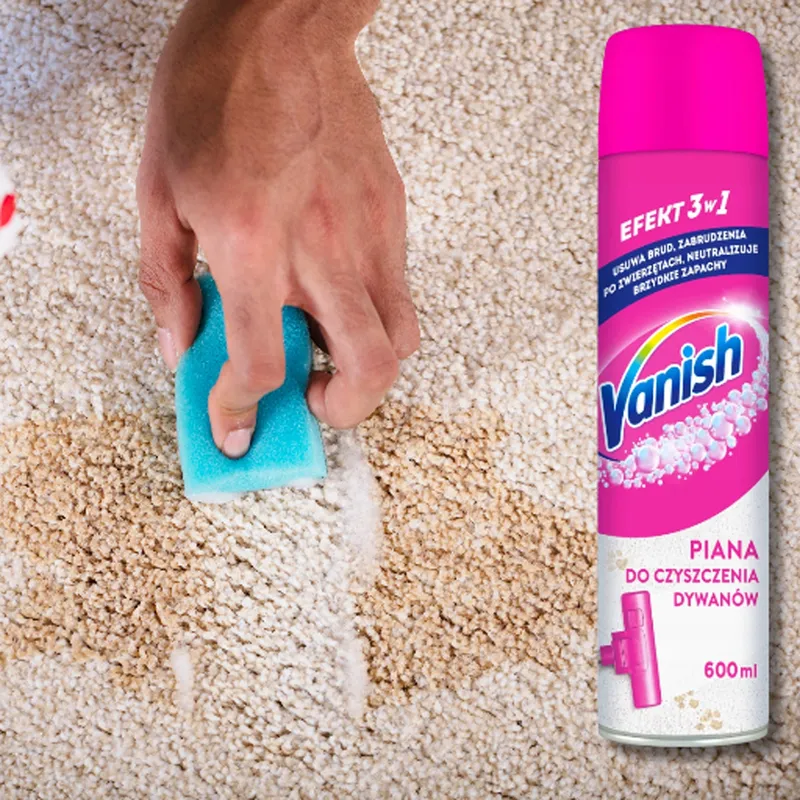 VANISH 3IN1 Action Pianka Odplamiacz Do Dywanów Wykładzin Tapicerki 600ml