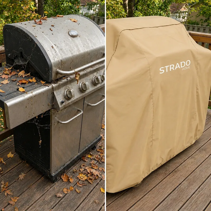 Pokrowiec Na Grill 170x60x117 cm Wodoodporny Ochrona UV - Beżowy