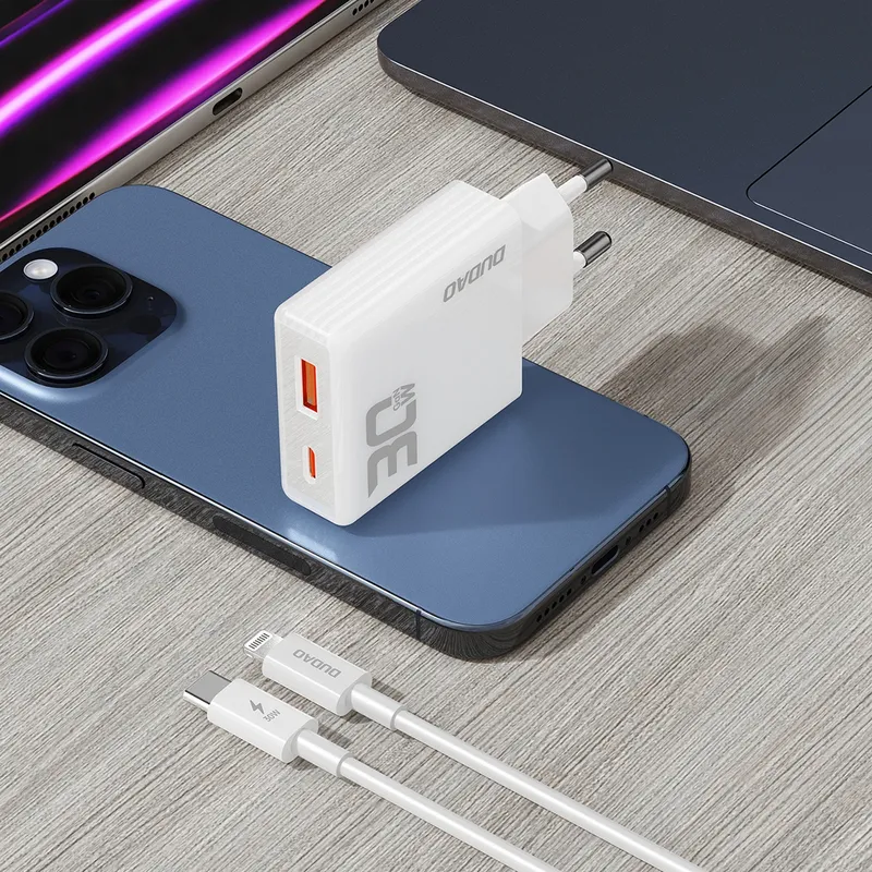 Ładowarka Sieciowa GaN DUDAO A30EUL 30W USB-A/USB-C - Biała