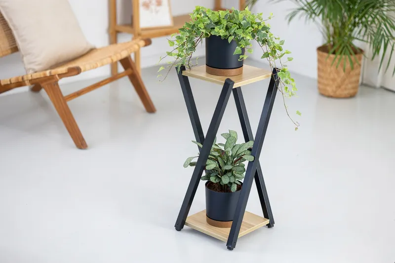 Kwietnik Stojący Nexus 2 Poziomy 65 cm - Czarny