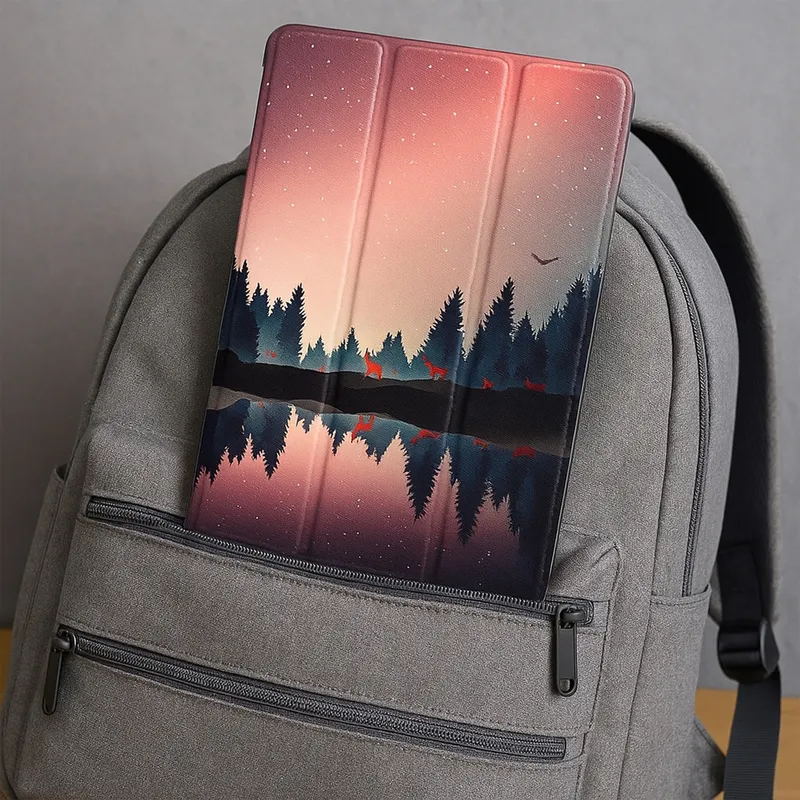 Etui Graficzne Z Klapką Do Galaxy Tab S6 Lite 10 - Night Lake
