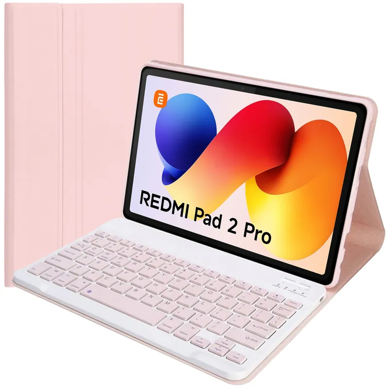 Etui Z Klawiaturą Bluetooth Do Redmi Pad 2 Pro 12.1 2025 - Różowe