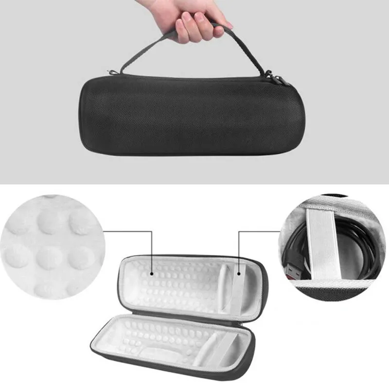 Etui Zestaw Do JBL Charge 5 Z Paskiem Karabińczyk - Czarne
