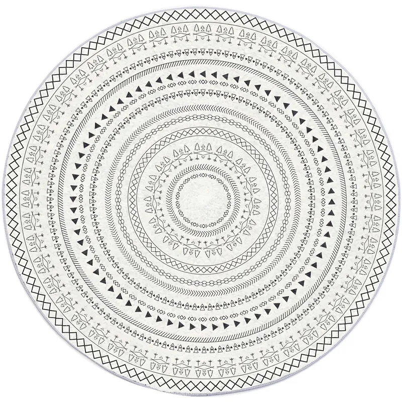 Dywan Okrągły Novo Zenit VILLAGO - Pluszowy Miękki Do Salonu 80x80 cm