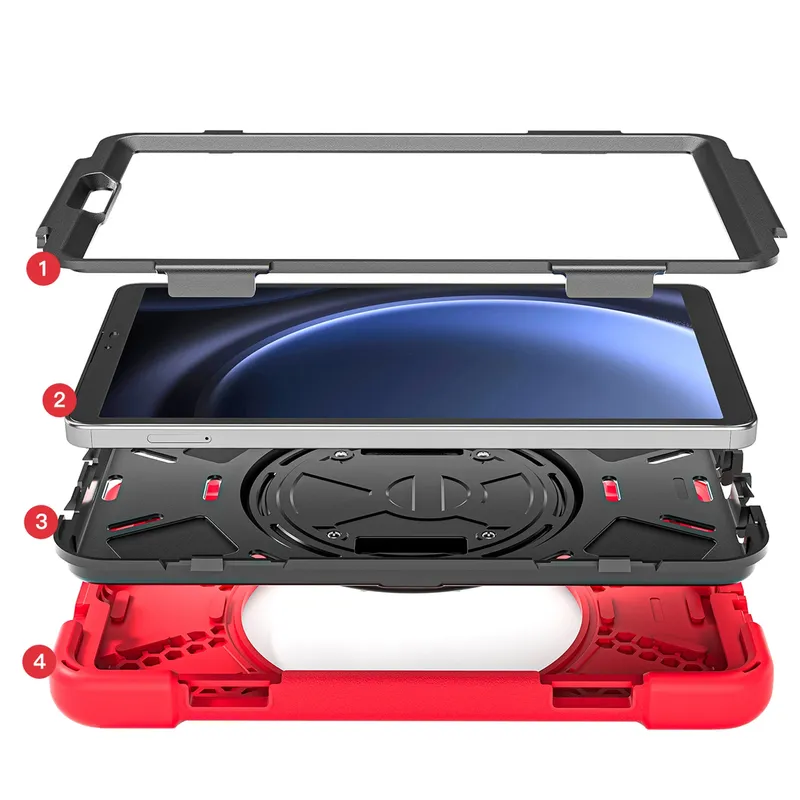 Etui Pancerne Shockproof SAMSUNG Galaxy Tab A9 8.7 2023 - Czerwone
