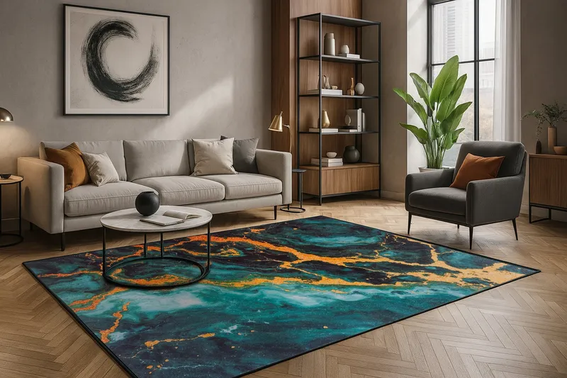 Dywan Novo 200x140 cm Miękki Do Salonu I Sypialni - Malachit