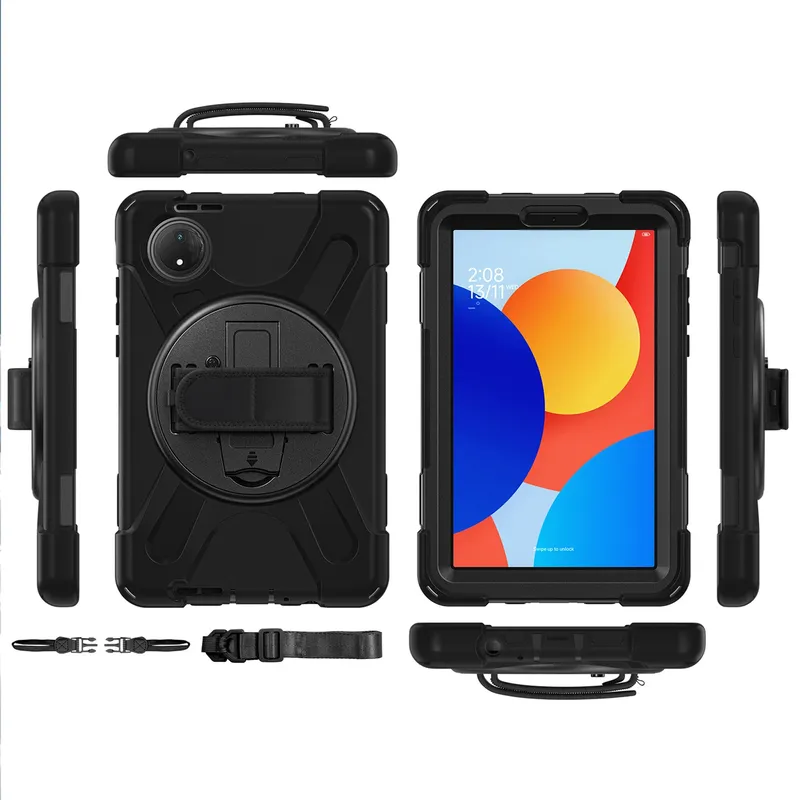 Etui Pancerne Shockproof Z Uchwytem Do XIAOMI Redmi Pad SE 8.7 - Czarne
