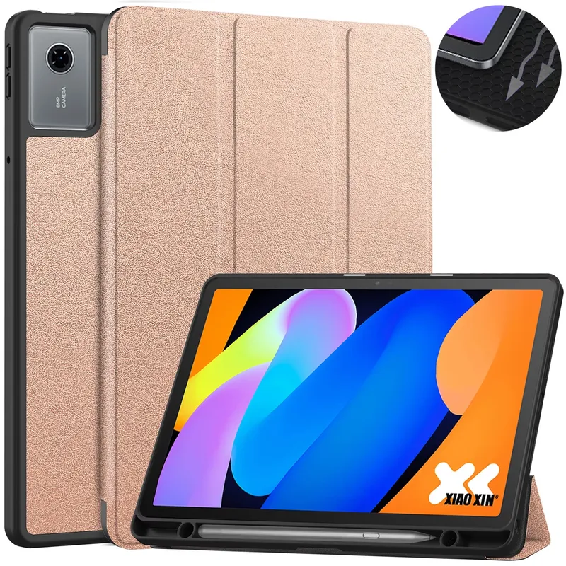 Etui Z Uchwytem Na Rysik Do Lenovo Idea Tab 11 TB336FU - Różowe Złoto