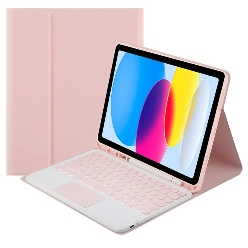 Etui Z Klawiaturą Touch Do IPad 10.9 2022 Gen. 10 / IPad 11 2025 - Różowe