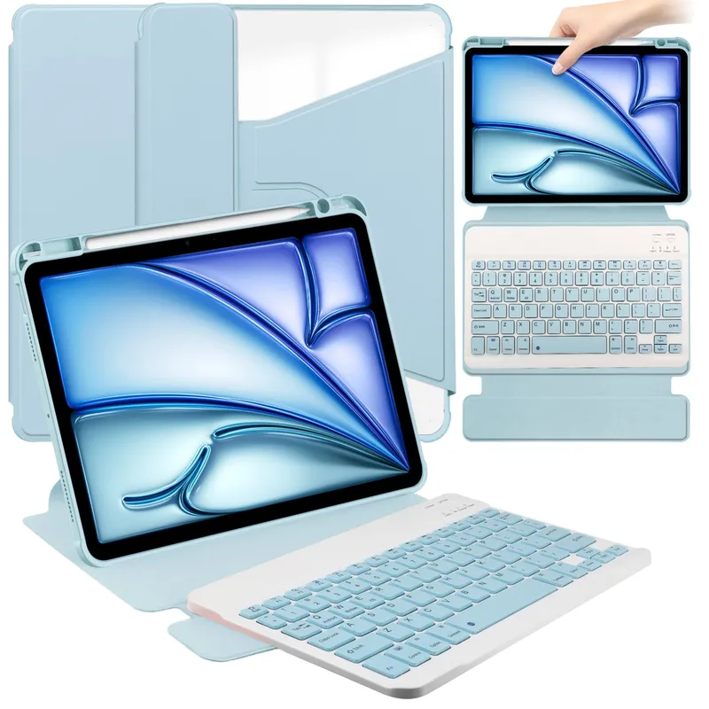 Etui Z Klawiaturą 360 IPad Air 13 M4/M3/M2 Ochronne - Niebieski