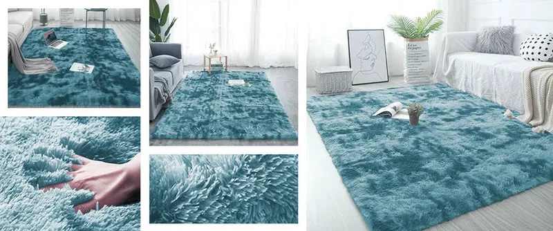 Dywan Shaggy Ombre 170x120 cm Do Salonu I Sypialni - OmbreNavy