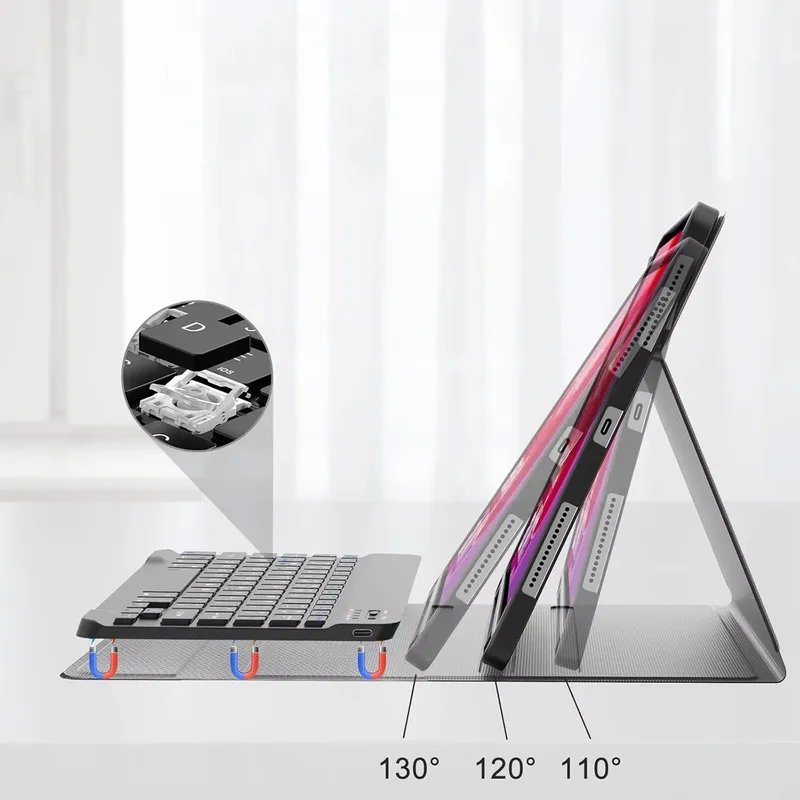 Etui Do XIAOMI Redmi Pad SE 8.7 Z Klawiaturą Bluetooth - Czarne