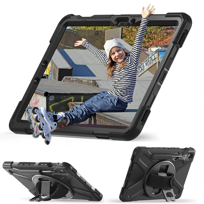 Etui Pancerne Shockproof Do SAMSUNG Galaxy Tab S9/S10 Z Uchwytem - Czarny
