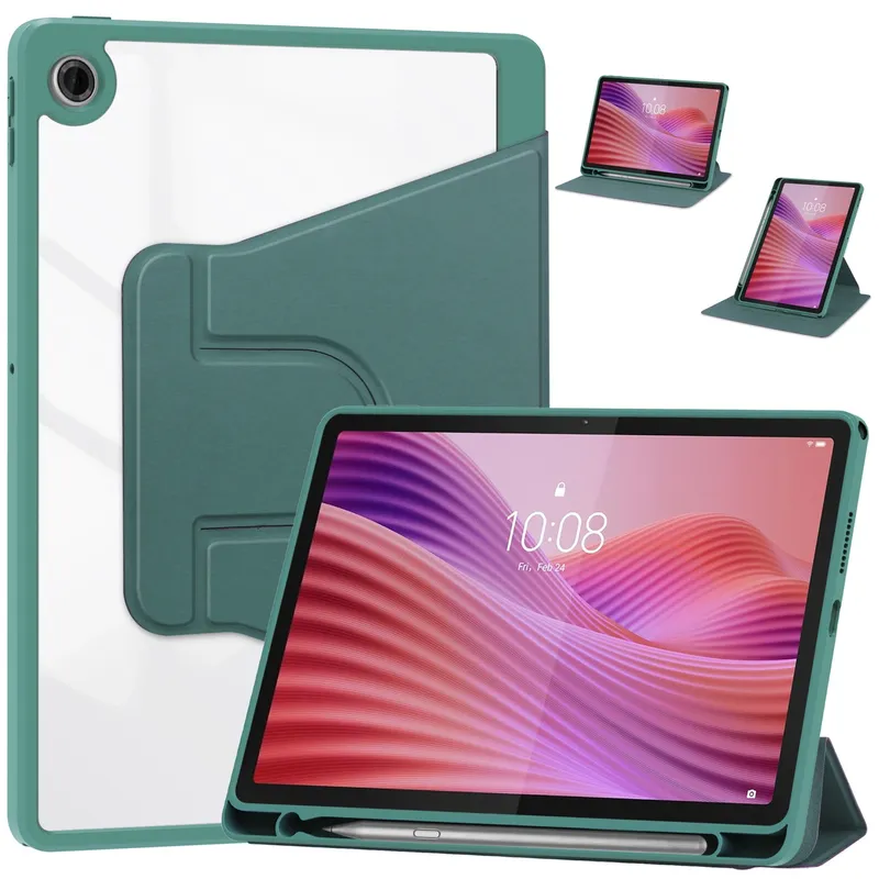 Etui 360 Crystal Do Lenovo Tab 10.1 2025 Z Podstawką - Zielone