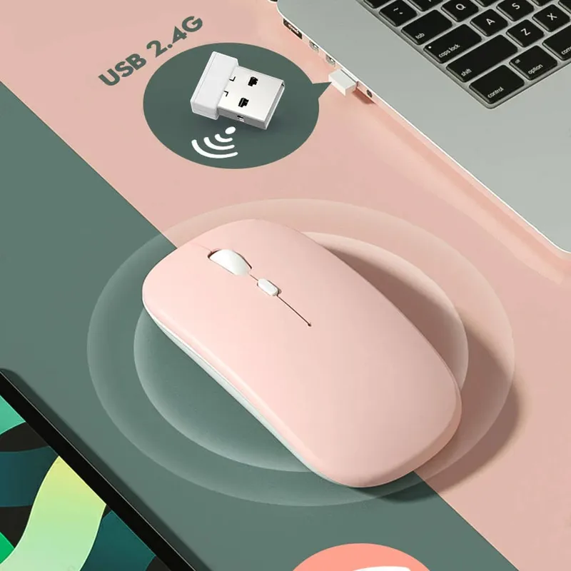 Myszka Bezprzewodowa Bluetooth 2.4G Sensor Optyczny - Niebieska