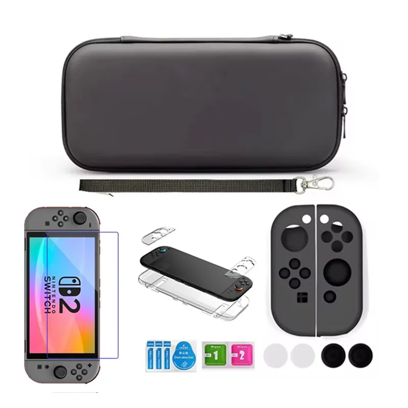 Zestaw Akcesoriów Nintendo Switch 2 Etui Pokrowiec Szkło Nakładki