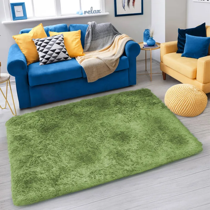 Dywan Shaggy 170x120 cm Do Salonu I Sypialni - Zielony