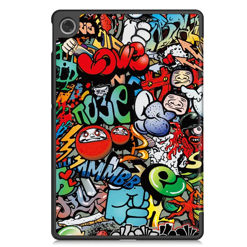 Etui Graficzne Do Lenovo Tab 10.1 2025 Z Klapką - Grafitowy