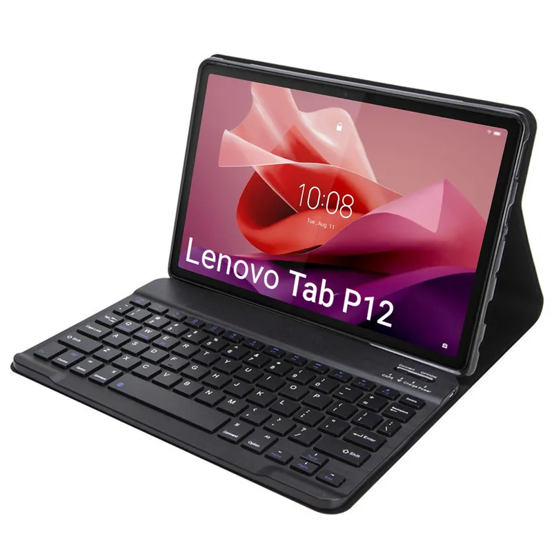 Etui Do Lenovo Tab P12 TB-370 Z Klawiaturą Bluetooth - Czarne