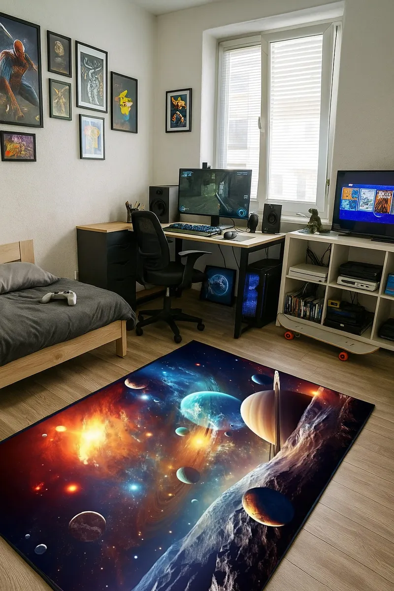 Dywan Gamingowy 3D Kosmos 170x120 Nowoczesny Wzór - Kosmos 170x120 cm