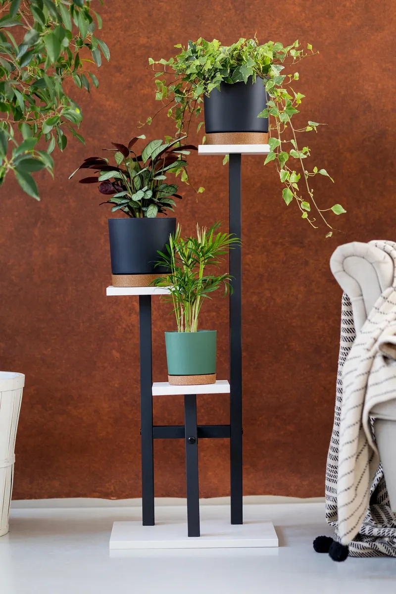 Kwietnik Peak Stojący Metalowy Stojak Na Kwiaty 83 5cm - Biały