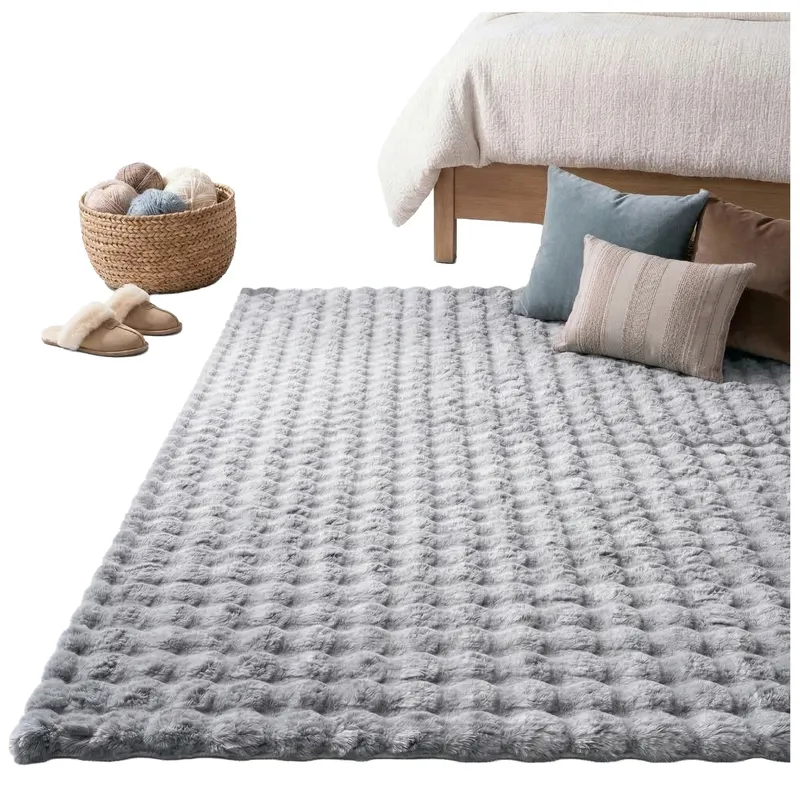 Dywan Rabbit Bubble 170x120 cm Do Salonu I Sypialni - Srebrny